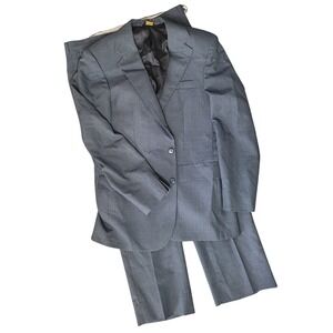 Botany 500 Meier & Frank Mens Grey Pinstripe 2 Piece Suit Blazer Pants 46R 34x30
